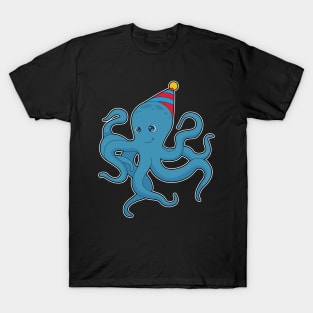 Octopus Birthday Party hat T-Shirt